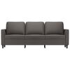 vidaXL Sofá de 3 lugares 180 cm couro artificial cinza