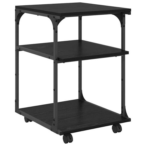 vidaXL Suporte para Impressora Carvalho Preto 43 x 48 x 64 cm