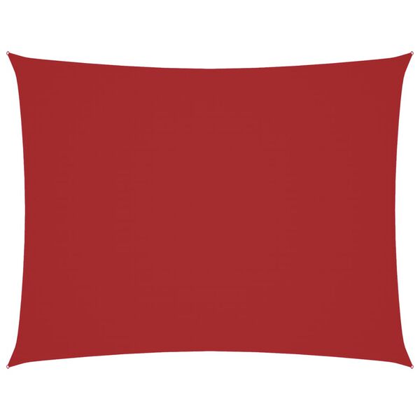 vidaXL Para-sol estilo vela tecido oxford retangular 4x6 m vermelho