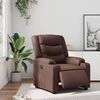 vidaXL Poltrona reclin&aacute;vel el&eacute;trica couro artificial castanho