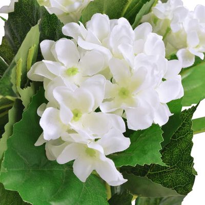 vidaXL Planta hortênsia artificial com vaso 60 cm branco