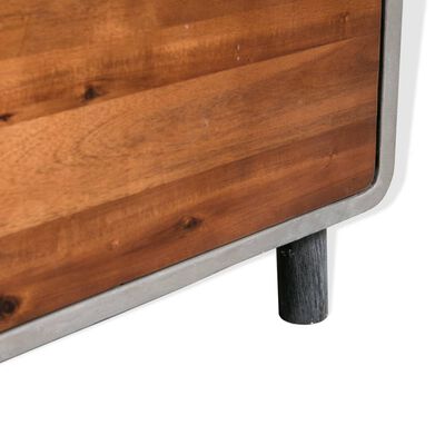 vidaXL Mesa de cabeceira em betão e madeira acácia maciça 40x30x50 cm
