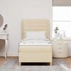 vidaXL Cama Box Springs com Colch&atilde;o Cinza Escuro 90x190 cm Creme