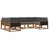 vidaXL Conjunto de Sof&aacute;s para Exterior 6 pcs Natural e Antracite