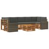 vidaXL Conjunto de Sof&aacute;s para Exterior 8 unid. Natural e Antracite