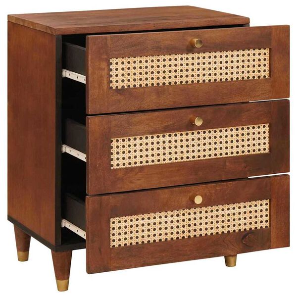 vidaXL Mesas de cabeceira 50 x 33 x 62 cm Madeira de manga maci&ccedil;a