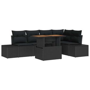 vidaXL Conjunto de Jantar para Jardim 6 pcs Preto e Marrom