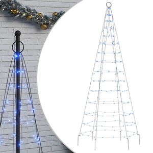 vidaXL LED &Aacute;rvore de Natal no mastro 200 LEDs Azul 180 cm