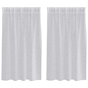 vidaXL Cortina de Voile 2 pcs Cinzento-claro 140 x 140 cm Poli&eacute;ster