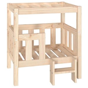 vidaXL Cama para c&atilde;es 65,5x50,5x70 cm madeira de pinho maci&ccedil;a