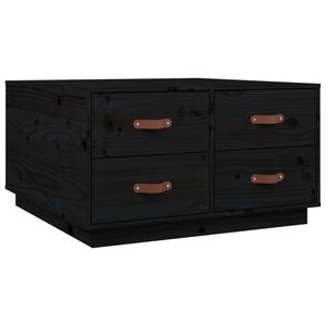 vidaXL Mesa de centro 80x80x45 cm madeira de pinho maci&ccedil;a preto