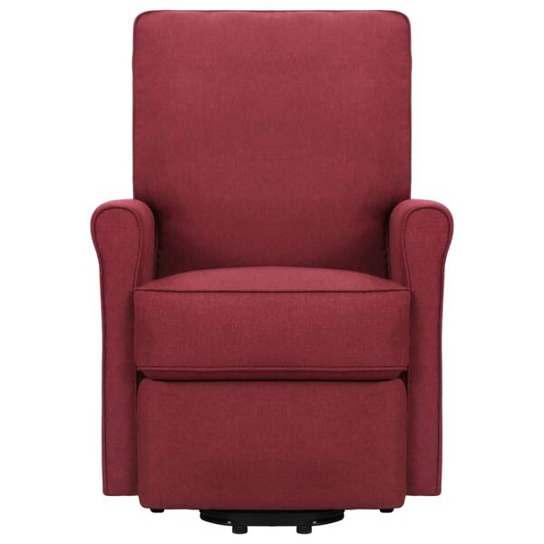 vidaXL Poltrona elevatória de massagens tecido vermelho tinto