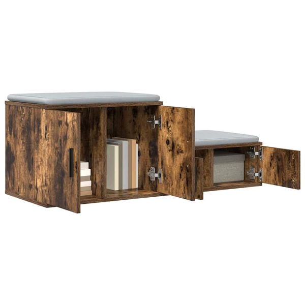 vidaXL Arm&aacute;rio de arruma&ccedil;&atilde;o 2 pcs Carvalho Defumado 103 x 41 x 40 cm