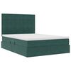 vidaXL Cama com arruma&ccedil;&atilde;o e LED Verde Escuro 140 x 190 cm Veludo