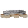 vidaXL Conjunto de Sof&aacute; de Jardim 9 unid. Bege vime PE