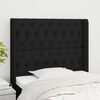vidaXL Cabeceira de cama c/ abas tecido 93x16x118/128 cm preto