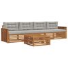 vidaXL Conjunto de Sof&aacute;s para Exterior 5 unid. Cinza Natural e Claro