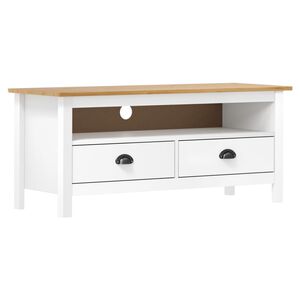 vidaXL M&oacute;vel de TV Hill 110x40x47 cm pinho maci&ccedil;o branco