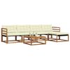 vidaXL Conjunto de Sof&aacute;s para Exterior 6 pcs Natural e Creme