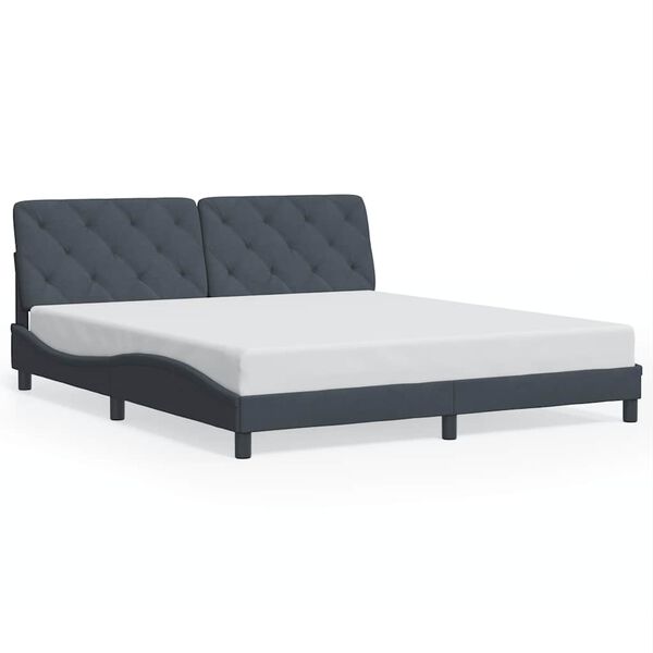 vidaXL Estrutura de cama sem colch&atilde;o 180x200 cm veludo cinzento-escuro