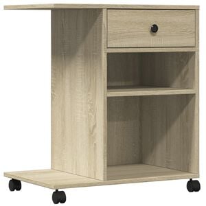 vidaXL Suporte para impressora com rodas 60x40x68,5 cm carvalho sonoma