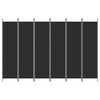 vidaXL Divis&oacute;ria de quarto com 6 pain&eacute;is 300x200 cm tecido preto