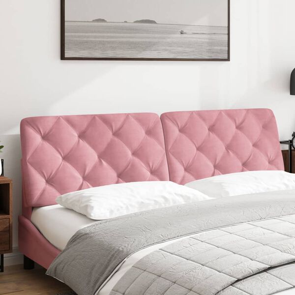 vidaXL Almofad&atilde;o de cabeceira 180 cm veludo rosa
