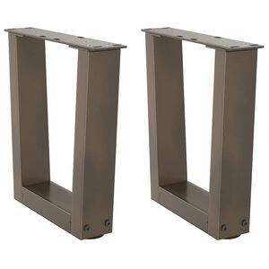 vidaXL P&eacute;s para mesa de centro em formato de V, 2 pe&ccedil;as, a&ccedil;o natural, 40x(30-31,3) cm, a&ccedil;o