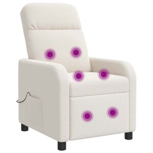 vidaXL Recliner de Massagem Creme Boucl&eacute;