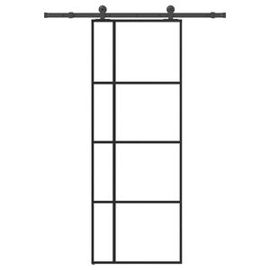 vidaXL Porta deslizante c/ conj. ferragens 76x205cm vidro ESG/alum&iacute;nio