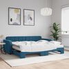 vidaXL Sof&aacute;-cama com gavet&atilde;o e colch&otilde;es 90x200 cm veludo azul