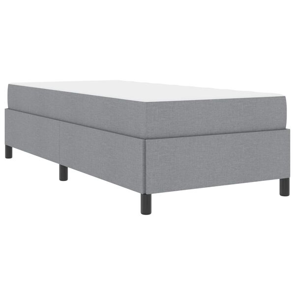 vidaXL Cama Box com colch&atilde;o Cinzento-claro 90 x 190 cm tecido