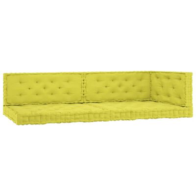 vidaXL Almofadões para sofá de paletes 5 pcs algodão verde maçã