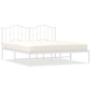 vidaXL Estrutura de cama com cabeceira 160x200 cm metal branco