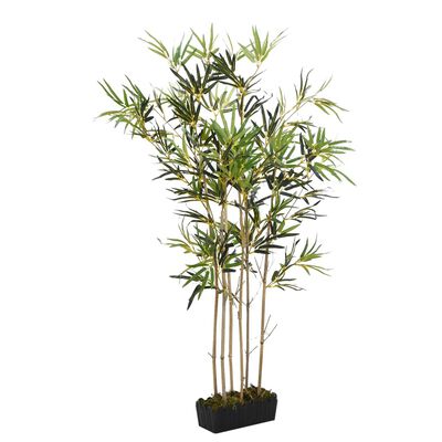 vidaXL Árvore de bambu artificial 552 folhas 120 cm verde