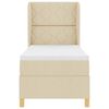 vidaXL Cama Box com colch&atilde;o com cabeceira Creme 200 x 80 cm tecido