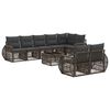 vidaXL Conjunto de Sof&aacute; de Jardim 9 unid. Cinza e Cinza Escuro vime PE