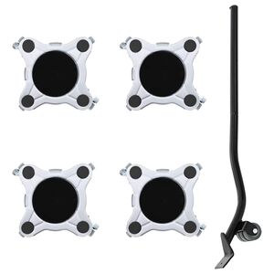 vidaXL Rolos para m&oacute;veis 4 pe&ccedil;as com elevador 15,5x15,5x5,5 cm A&ccedil;o 1000 kg