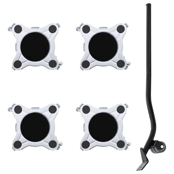 vidaXL Rolos para m&oacute;veis 4 pe&ccedil;as com elevador 15,5x15,5x5,5 cm A&ccedil;o 1000 kg