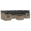 vidaXL 8 pcs conj. sof&aacute;s jardim c/ almofad&otilde;es vime PE cinzento-claro