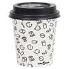 vidaXL Copos de caf&eacute; em papel com tampas 200 ml 100 pcs branco e preto