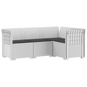 vidaXL Sof&aacute; de Jardim para 4 Pessoas com Almofadas Visual Rattan PP