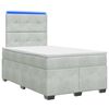 vidaXL Cama box spring com colch&atilde;o Cinzento-claro 120 x 200 cm Veludo