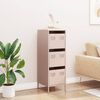 vidaXL Aparador alto 39x35x103,5 cm aço rosa