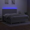 vidaXL Cama box spring c/ colch&atilde;o e LED 160x200 cm tecido cinza-claro
