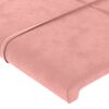 vidaXL Cabeceira de cama c/ abas veludo 103x23x78/88 cm rosa