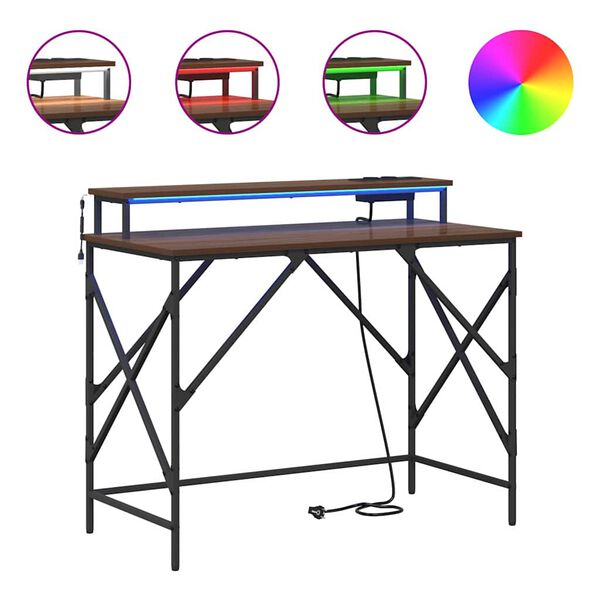 vidaXL Mesa Carvalho Marrom 100 x 50 x 86,5 cm Madeira processada