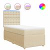 vidaXL Cama com molas/colch&atilde;o 90x190 cm tecido cor creme