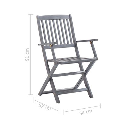 vidaXL Cadeiras de exterior dobráveis 6 pcs madeira de acácia maciça
