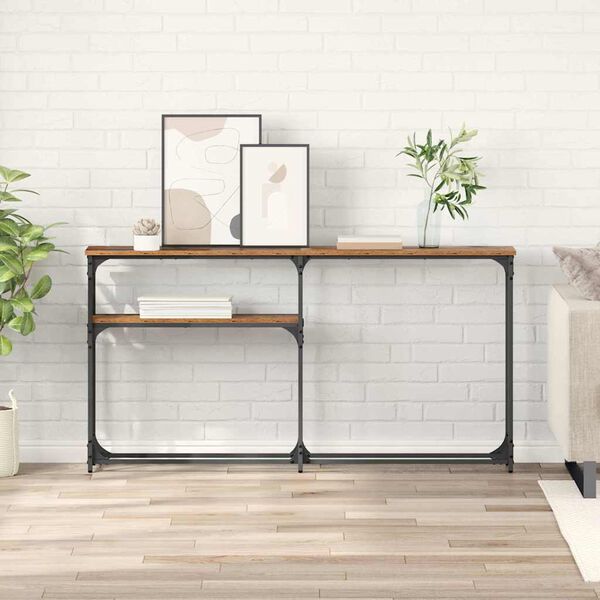 vidaXL MesadeConsola Madeira antiga 145x22.5x75cm Madeira processada